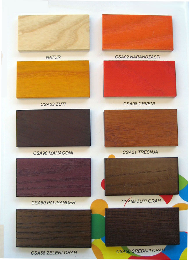 Tonkarta paleta  boja  za  drvo